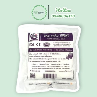 Gạc phẫu thuật an lành 10cmx10cmx8 lớp