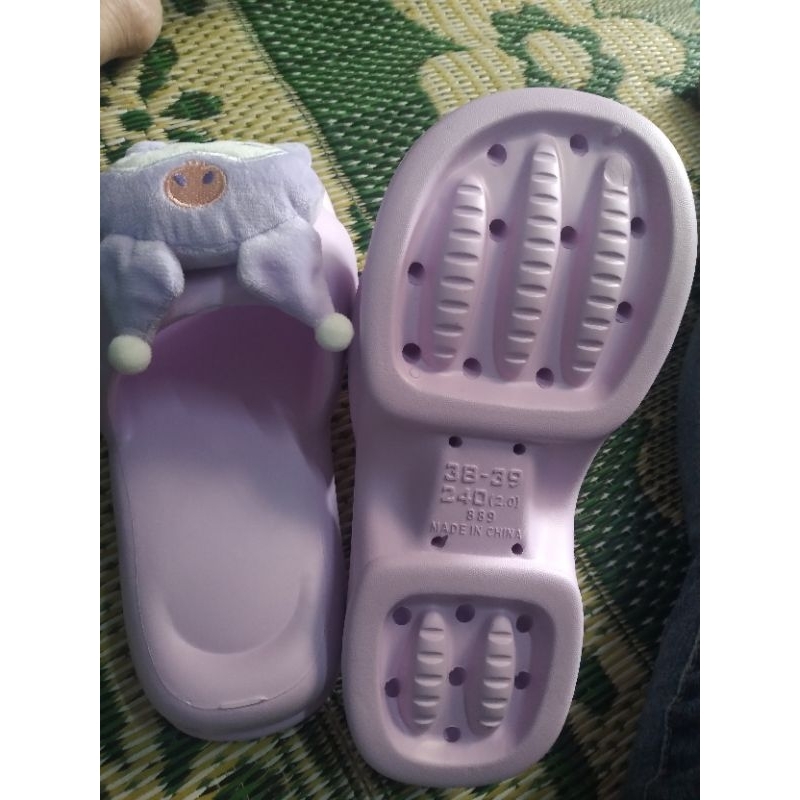 Pass lại Dép bánh mì công chúa gắn mèo bông size 38- 39
