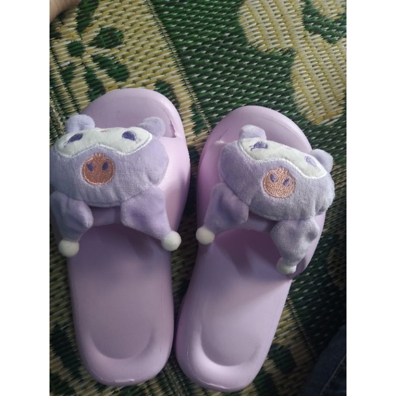 Pass lại Dép bánh mì công chúa gắn mèo bông size 38- 39