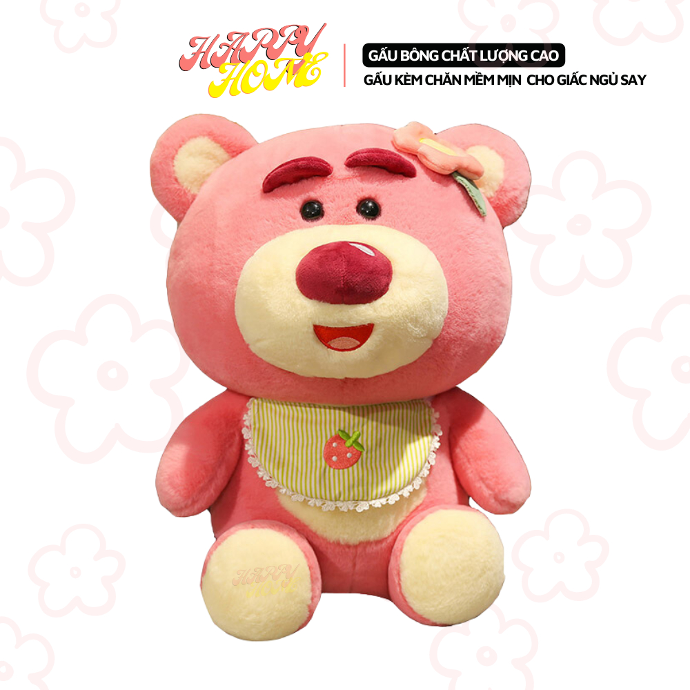 Gấu Lotso dâu yếm baby, gấu bông Losto dâu dễ thương chất liệu cao cấp Happy Home