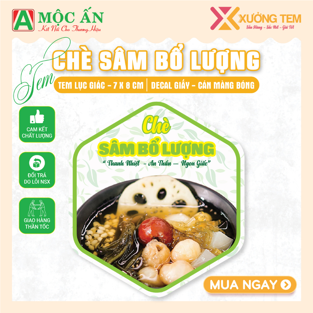 Tem Dán Sản Phẩm "Trà Sâm Bổ Bí Đao, Chè Sâm Bổ Lượng" Siêu Hot Cho Mùa Nóng
