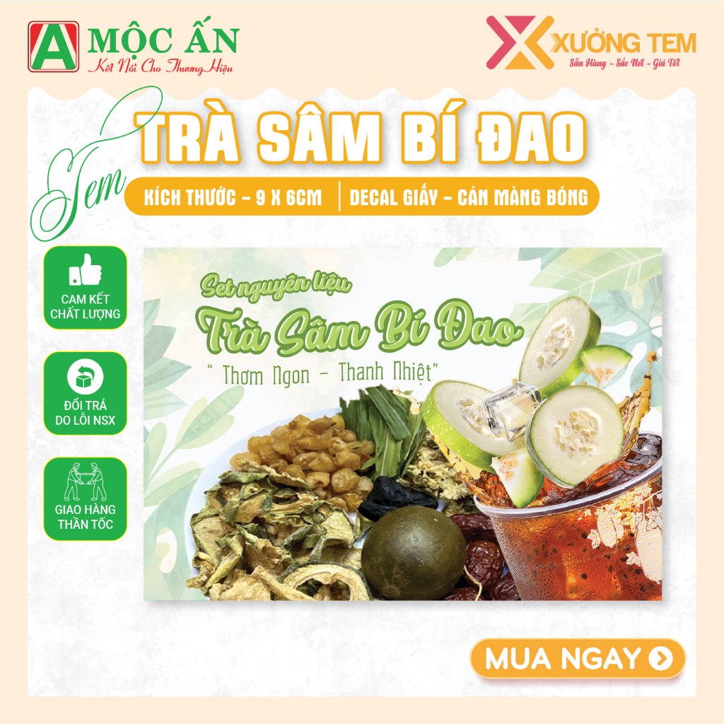 Tem Dán Sản Phẩm "Trà Sâm Bổ Bí Đao, Chè Sâm Bổ Lượng" Siêu Hot Cho Mùa Nóng