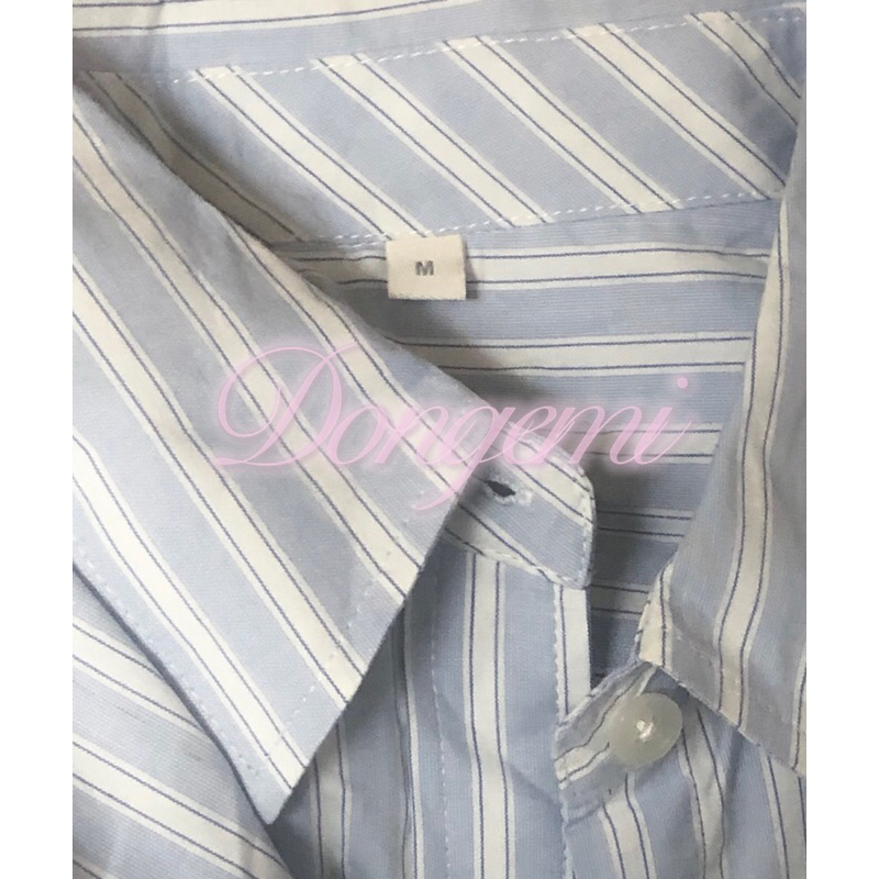 Áo sơ mi kẻ sọc dáng slim fit size M sọc xanh sale
