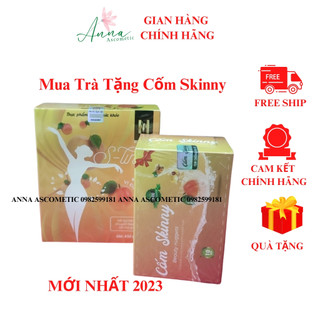 Trà đào giảm cân sline detox tea chính hãng mẫu mới 2023 tặng cốm skinny