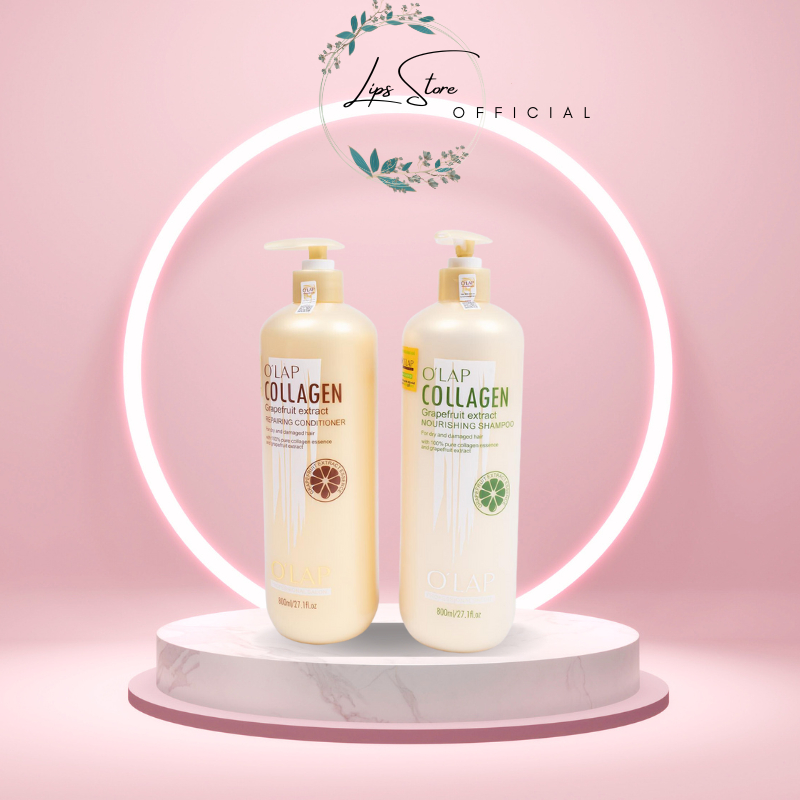 Cặp Dầu Gội Xả OLAP Collagen 800Ml Siêu Mềm Mượt Phục Hồi Hư Tổn Tóc Hàng Chính Hãng NAMI