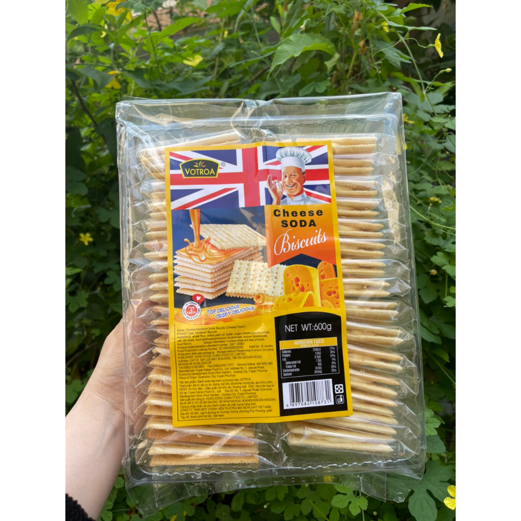Bánh Quy Soda Kẹp Kem Vị PHÔ MAI, VIỆT QUẤT, CAM Nhập Khẩu VOTROA