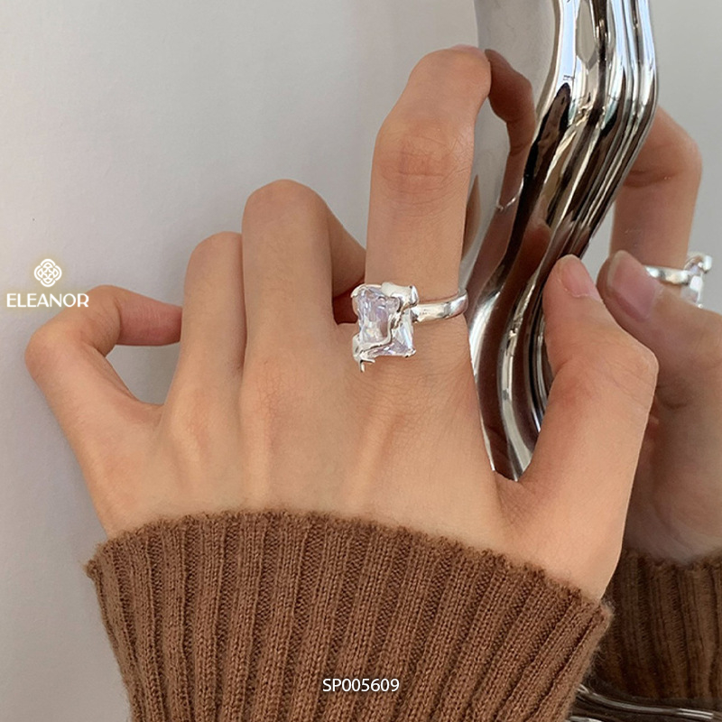 Nhẫn nữ hở bạc 925 Eleanor Accessories đính đá phụ kiện trang sức 5609
