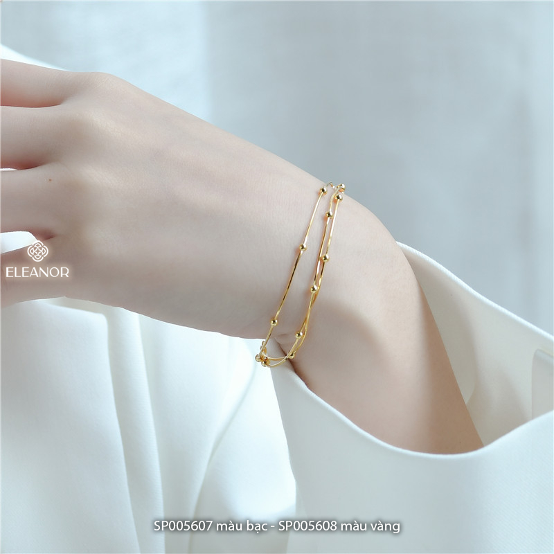 Vòng tay nữ bạc 925 Eleanor Accessories sợi mảnh đính bi tròn phụ kiện trang sức 5607