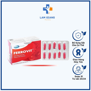 Viên sắt Ferrovit dùng trong trường hợp thiếu sắt ở phụ nữ có thai,trẻ em,thanh thiếu niên