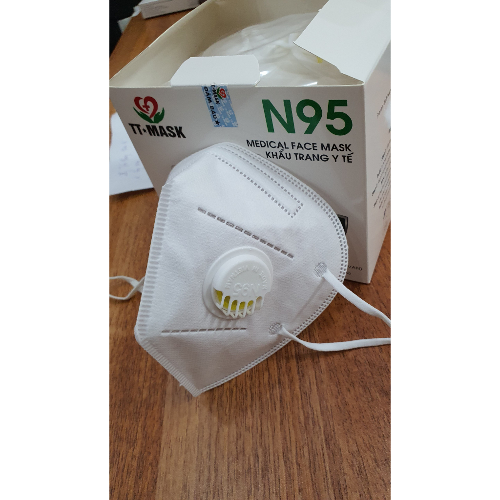Khẩu trang y tế kháng khuẩn N95 TT-Mask có Van hộp 15 chiếc
