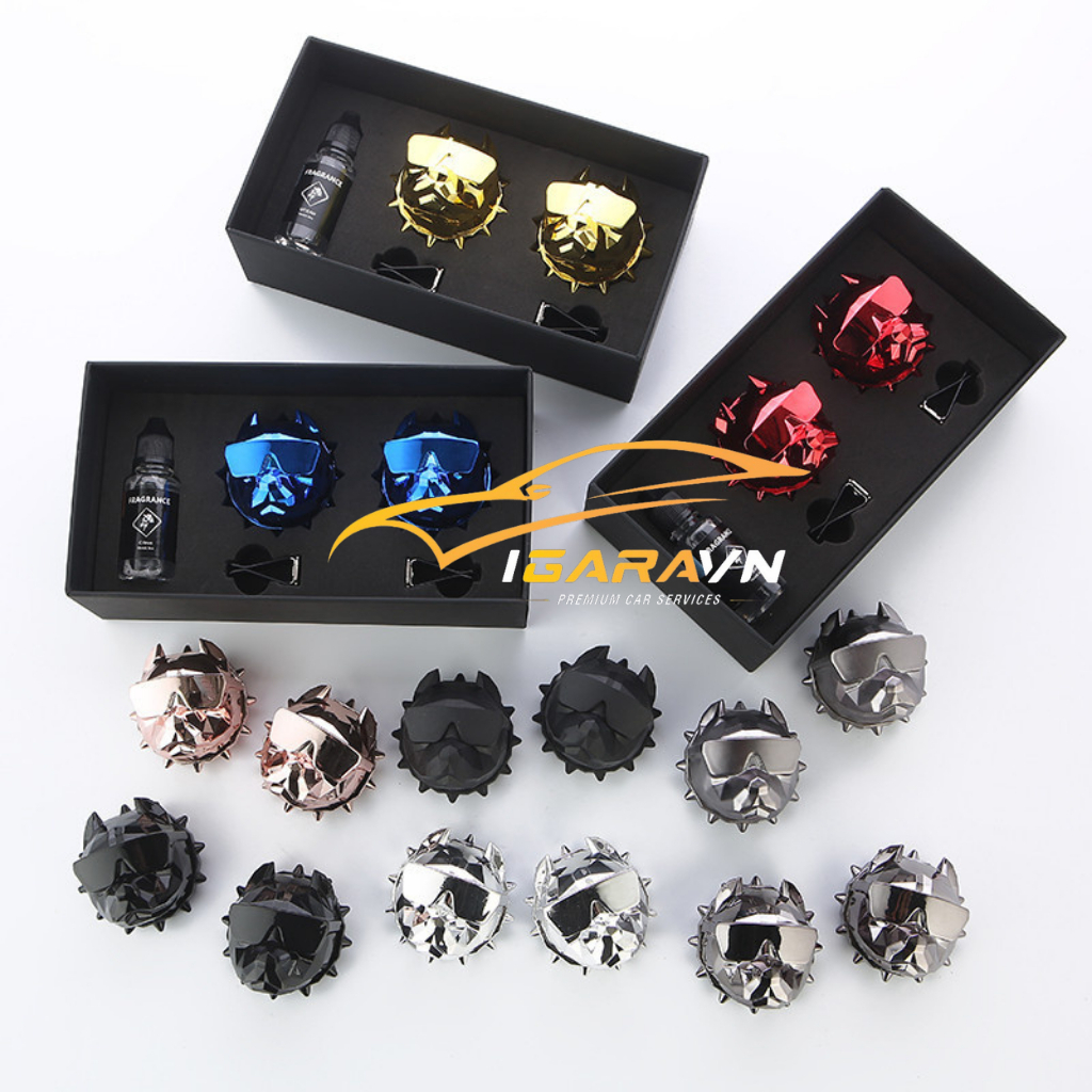 Hộp 2 Chai Nước Hoa Ô Tô Kẹp Cửa Gió Iron Dog Mùi Hương Sang Trọng, Siêu Thơm 10ml
