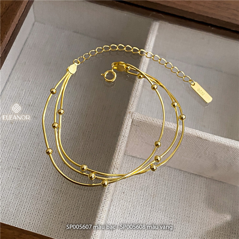 Vòng tay nữ bạc 925 Eleanor Accessories sợi mảnh đính bi tròn phụ kiện trang sức 5607