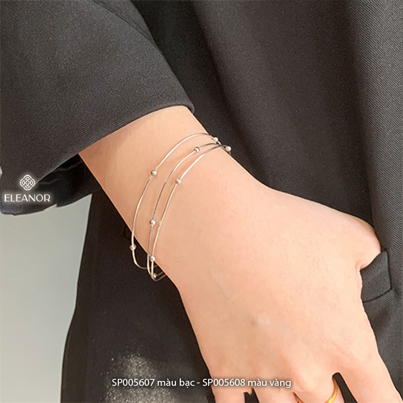 Vòng tay nữ bạc 925 Eleanor Accessories sợi mảnh đính bi tròn phụ kiện trang sức 5607