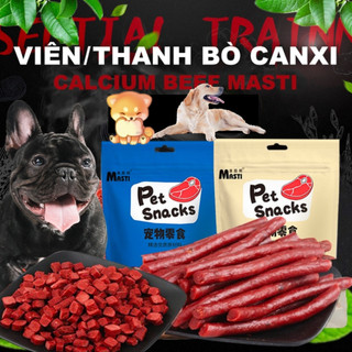 Masti snack thịt bò bổ sung canxi cho chó - Bánh thưởng cho chó mèo thú cưng