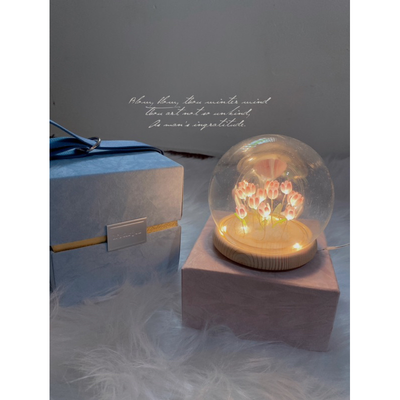 Đèn ngủ hoa tulip handmade CÓ SẴN sử dụng dây cắm điện USB làm quà tặng người yêu,trang trí phòng ngủ,decor bàn làm việc