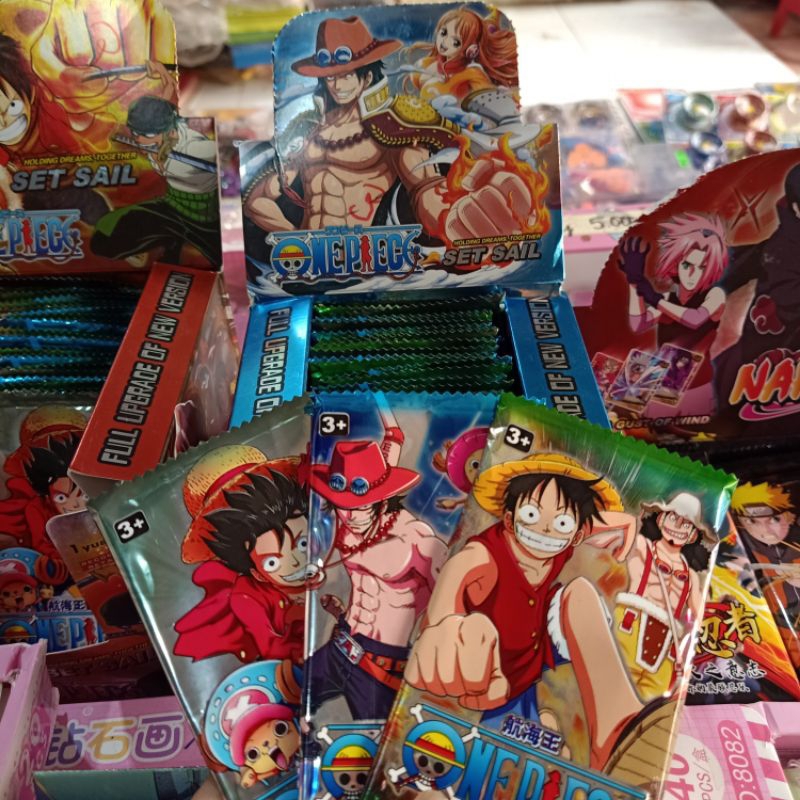 Hộp full box thẻ bài nhân phẩm anime one piece hải tặc, thanh gươm diệt quỷ, naruto