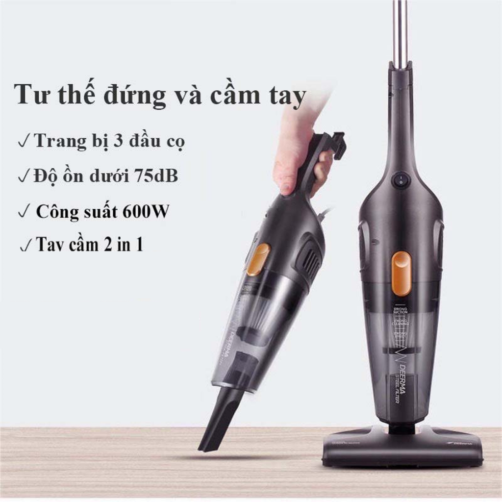 Máy hút bụi cầm tay gia đình Deerma DX115C / DX118C công suất lớn tới 400W