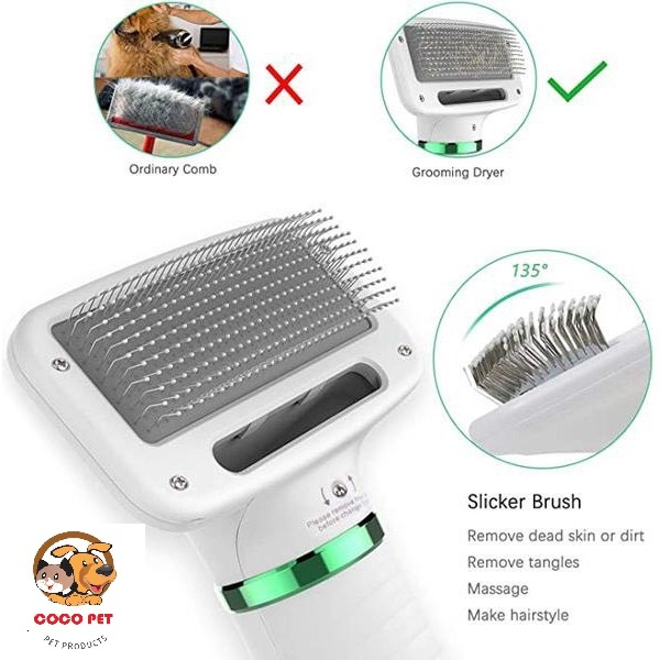 Máy Sấy Lông Kiêm Lược Chải Lông Cho Chó Mèo 2 in 1 Cao Cấp Tại Nhà Tiện Dụng - 2 Tốc Độ Riêng Biệt