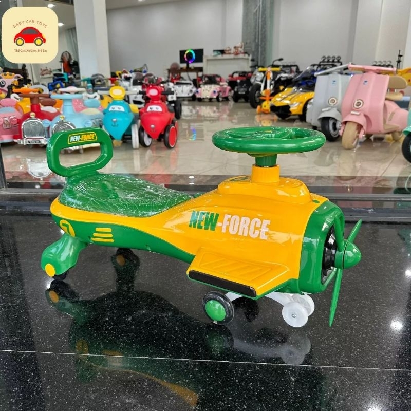 Xe lắc hình máy bay cho bé, xe chòi chân cao cấp kèm đèn và nhạc