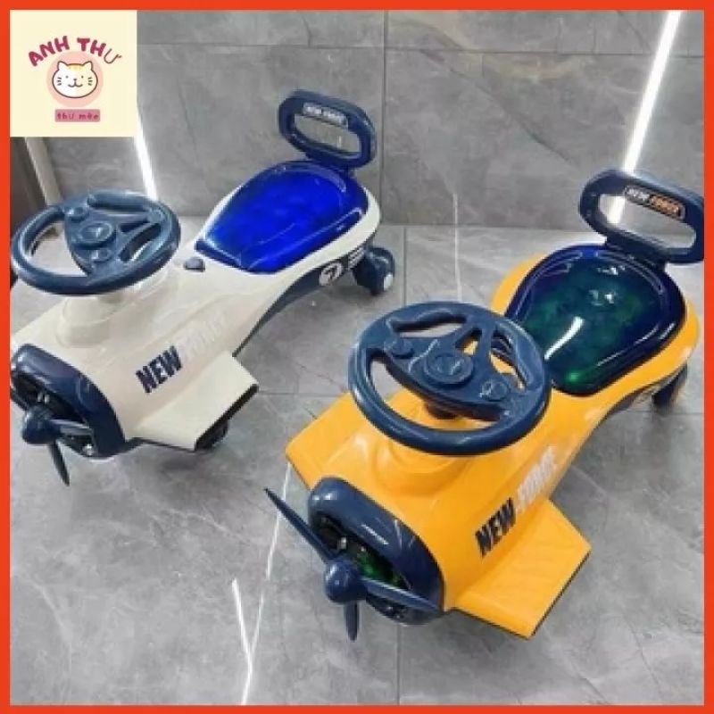 Xe lắc hình máy bay cho bé, xe chòi chân cao cấp kèm đèn và nhạc