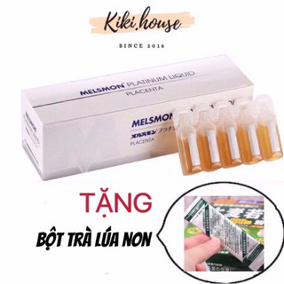 Nước Uong Nhau Thai ngựa Melsmon Platinum Liquid Placenta giúp Sáng Da,Mờ Nám,Chống lão hoá...hộp 30 ống của Nhật Bản