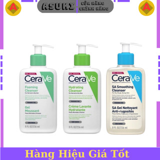 Sữa rửa mặt cerave sa smoothing, hydrating, foaming cleanser - cho da dầu mụn, khô, nhạy cảm 236ml
