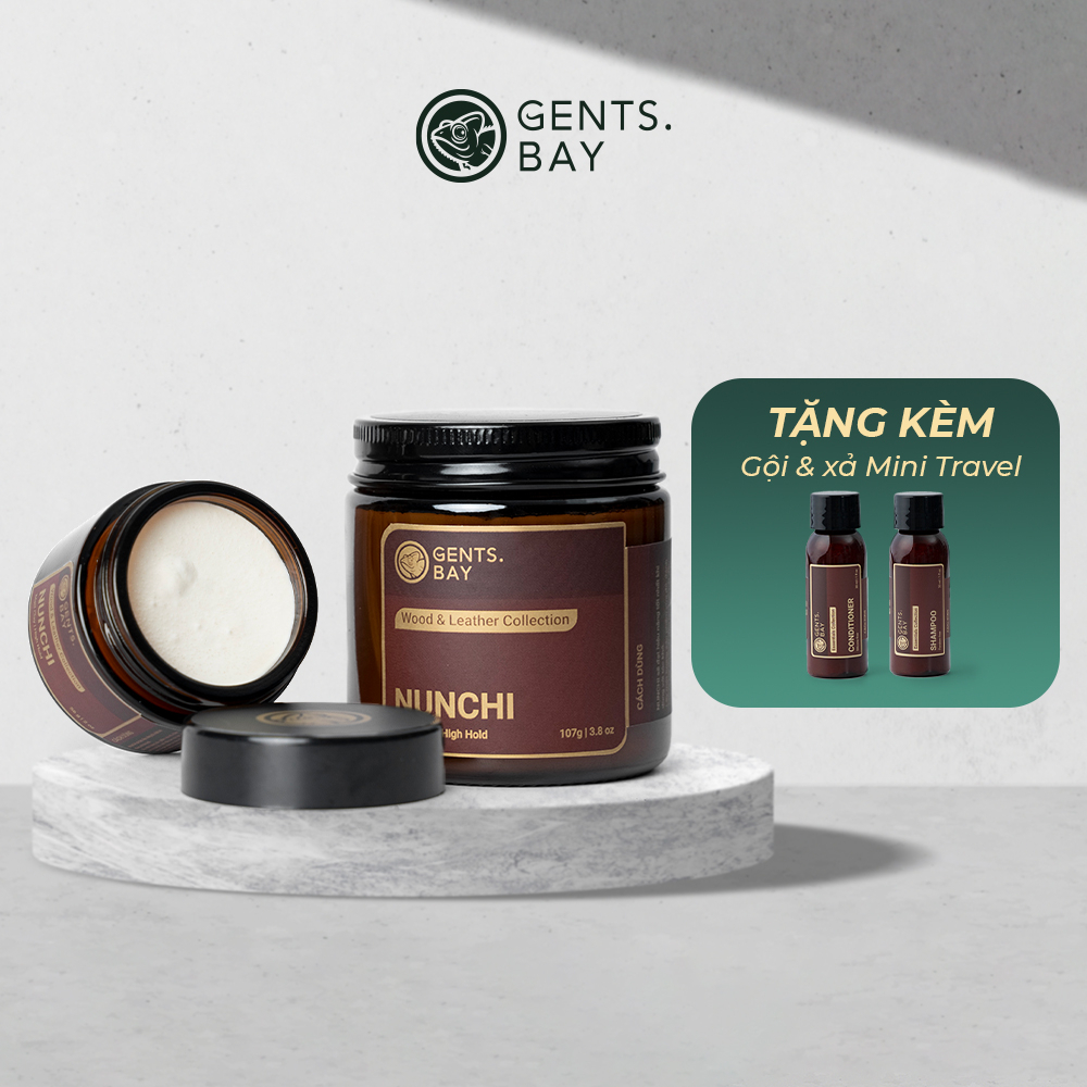 Sáp Vuốt Tóc Nam, Sáp Tạo Kiểu Tóc Nunchi Wood & Leather Gents.Bay