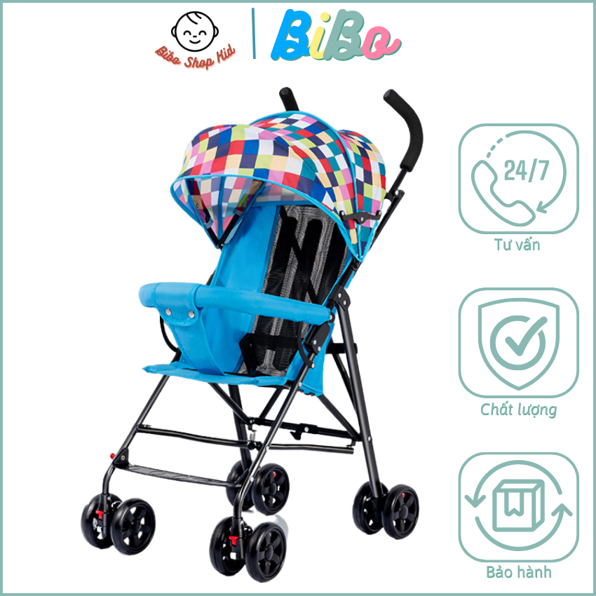 Xe đẩy cho bé gấp gọn thiết kế giúp bé không gù không võng khi nằm rộng rãi thoáng mát - MK23030