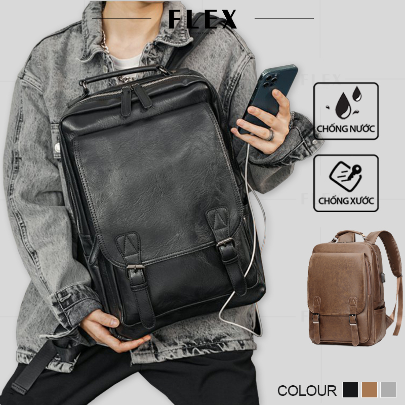 Balo da đi học thời trang BLD08 da PU cao cấp chống nước chống xước , Cặp đi học da nữ nam ulzzang hàn quốc