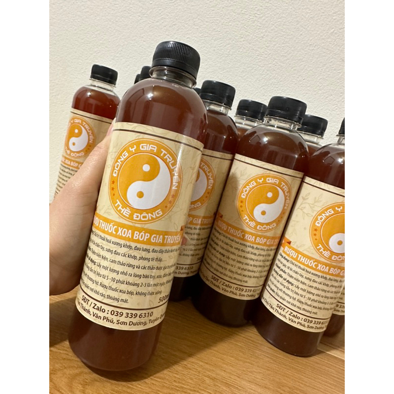 Rượu thuốc xoa bóp Thế Đông trị thoái hoá xương khớp, đau mỏi vai gáy, tê bì chân tay, đau mỏi cơ, phong tê thấp