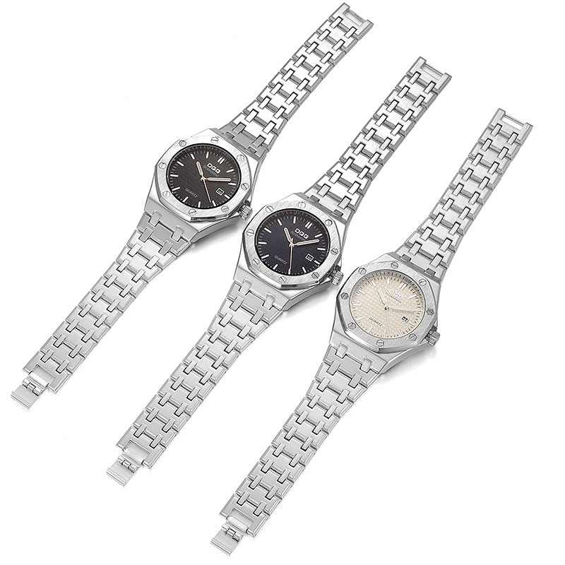 Đồng hồ DQG mặt vuông dây thép màu bạc - CW Analog