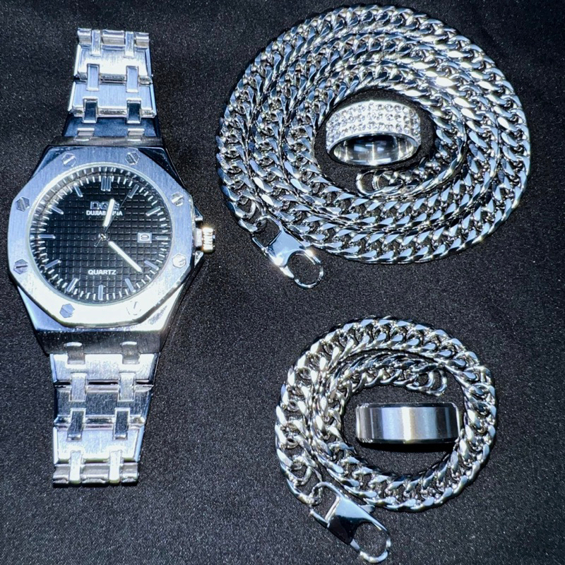 Đồng hồ DQG mặt vuông dây thép màu bạc - CW Analog