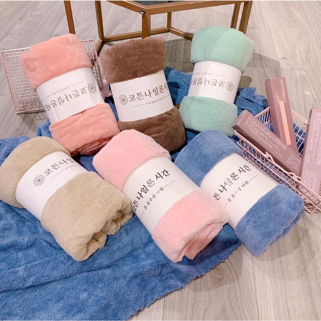Khăn mặt Lông cừu siêu mềm, thấm hút cực tốt, an toàn cho mọi làn da kích thước 30x50cm