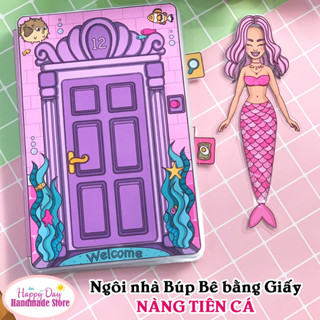  Nhà Búp Bê Bằng Giấy chủ đề Nàng Tiên Cá - DIY Tự Làm cùng Con - Sách Búp Bê Bóc Dán Giúp Bé Tự Chơi - SP01 