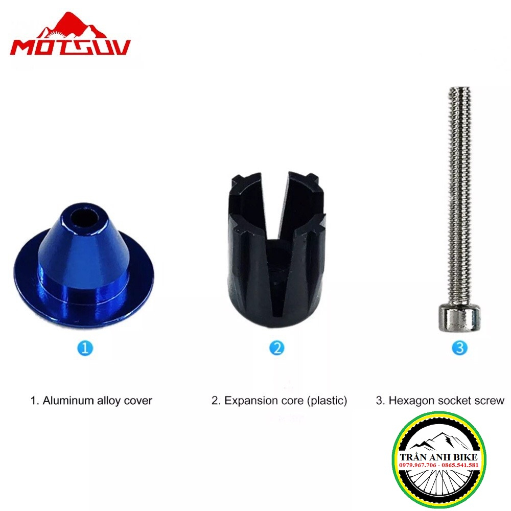 Nắp đậy ống ghi đông nhôm xe đạp MOTGUV - 2 Cái