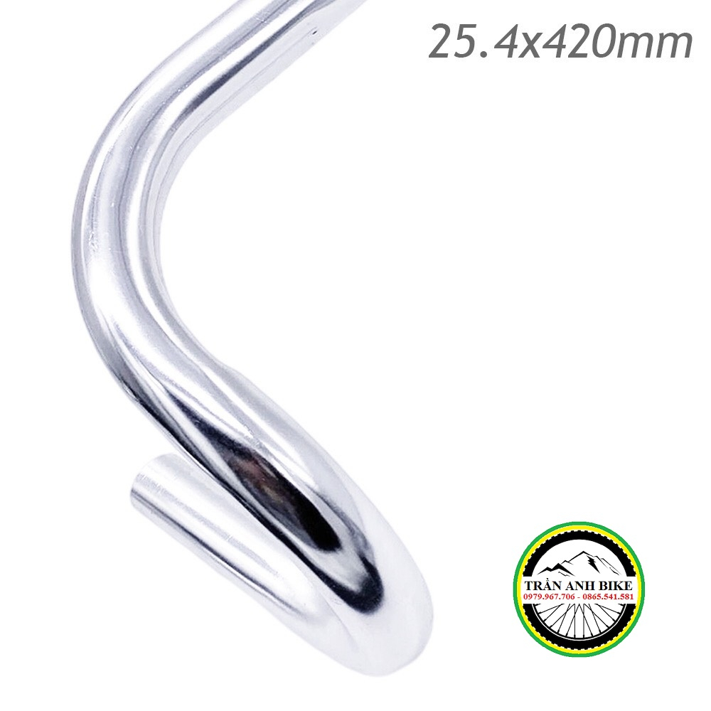 Ghi đông cong xe đạp nhôm 25.4x420mm