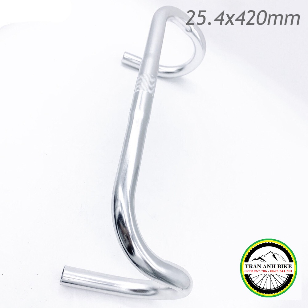 Ghi đông cong xe đạp nhôm 25.4x420mm