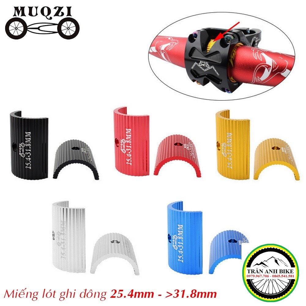 Miếng đệm lót ghi đông xe đạp chuyển đổi từ 25.4mm sang 31.8mm MUQZI