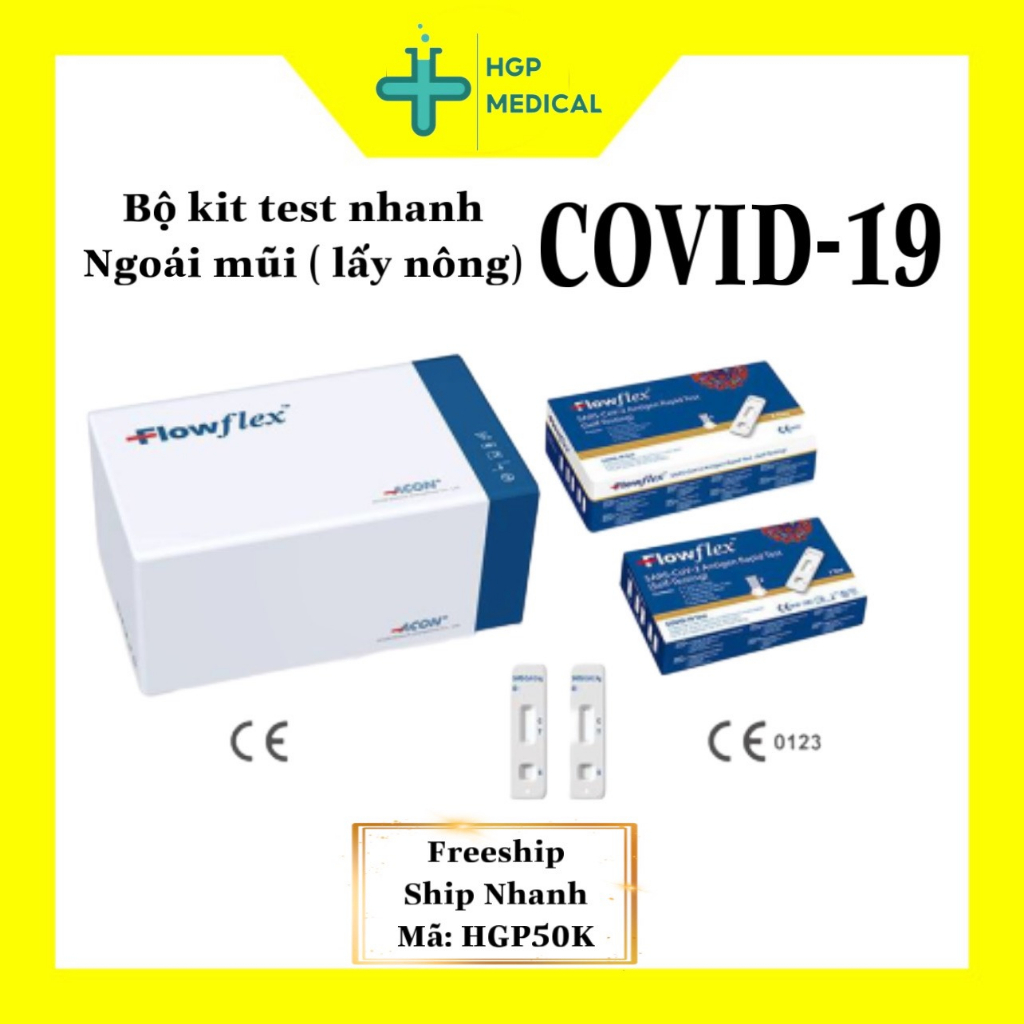 1 KIT test nhanh COVID19 tại nhà ACON FLOWFLEX MỸ chính hãng, được BYT cấp phép (Xuất VAT)