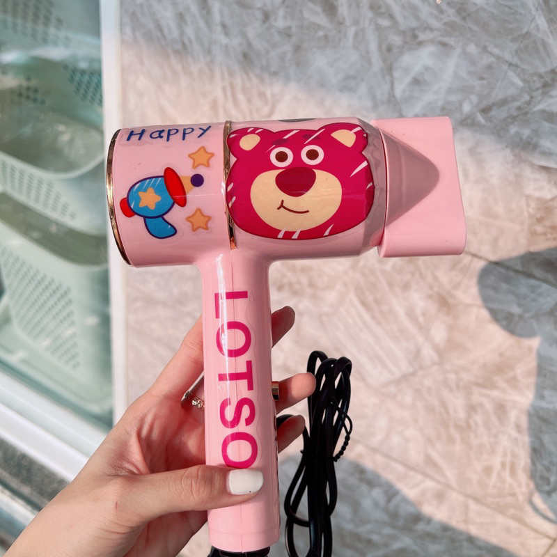 Máy sấy tóc mini du lịch hoạ tiết gấu Lotso hàng chính hãng