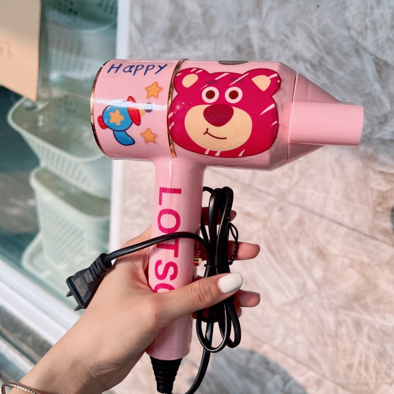 Máy sấy tóc mini du lịch hoạ tiết gấu Lotso hàng chính hãng