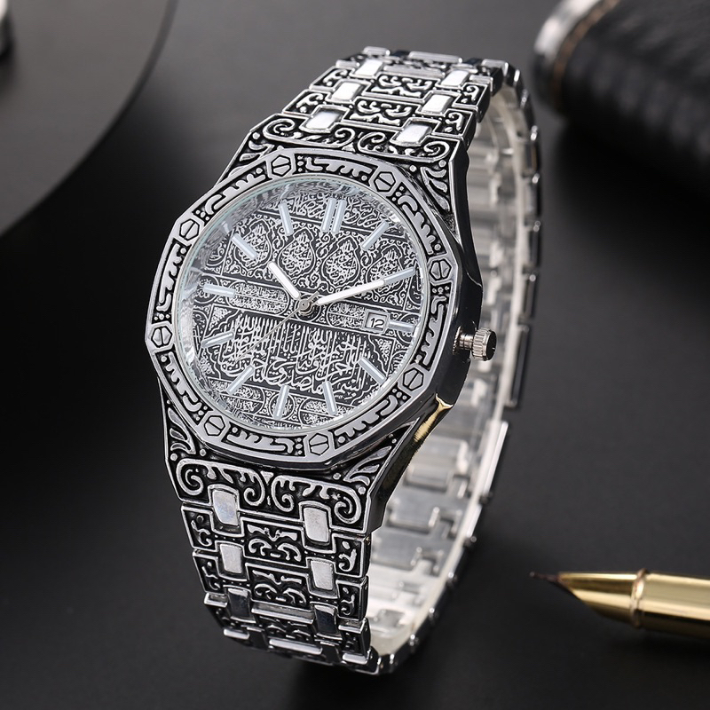 Đồng hồ nam hoạ tiết vintage phong cách trẻ trung - CW