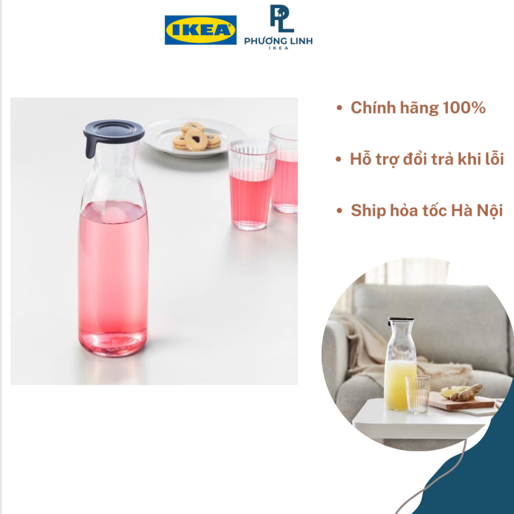 Chai thủy tinh có nắp 1L VARDAGEN IKEA