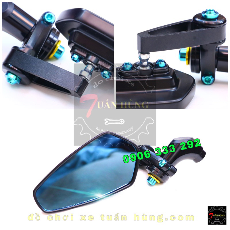 Kính Gù Xe Máy  full ốc Titan - gương gù - đồ chơi xe máy