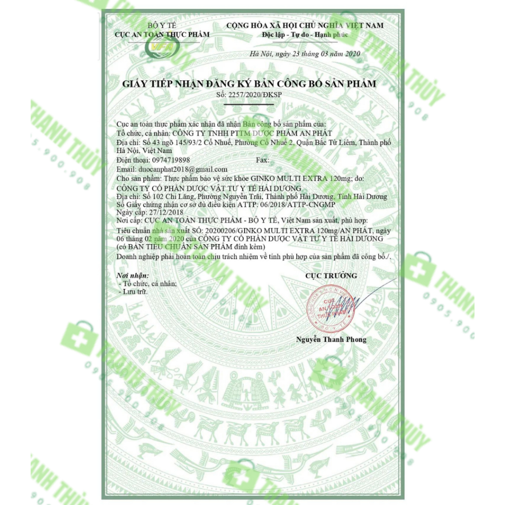 Hoạt Huyết Dưỡng Não Ginko Multi Extra 120mg  Hỗ trợ hoạt huyết, tăng cường tuần hoàn máu não