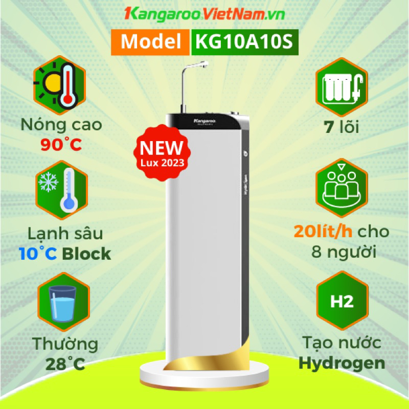 Máy lọc nước Kangaroo Hydrogen nóng lạnh KG10A10S – NEW 2023