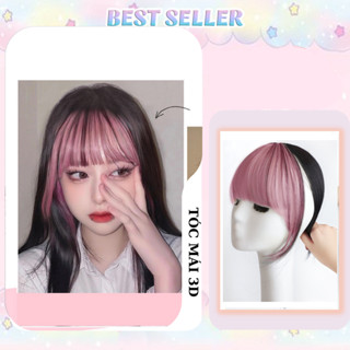  Tóc mái giả 3D hồng mái vàng phong cách Hàn Quốc cực xinh- Mái giả Cosplay cực đẹp -52 