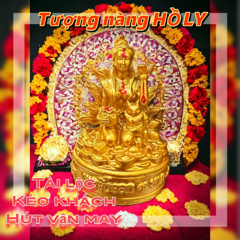Tượng trang trí cô gái hồ ly 9 đuôi