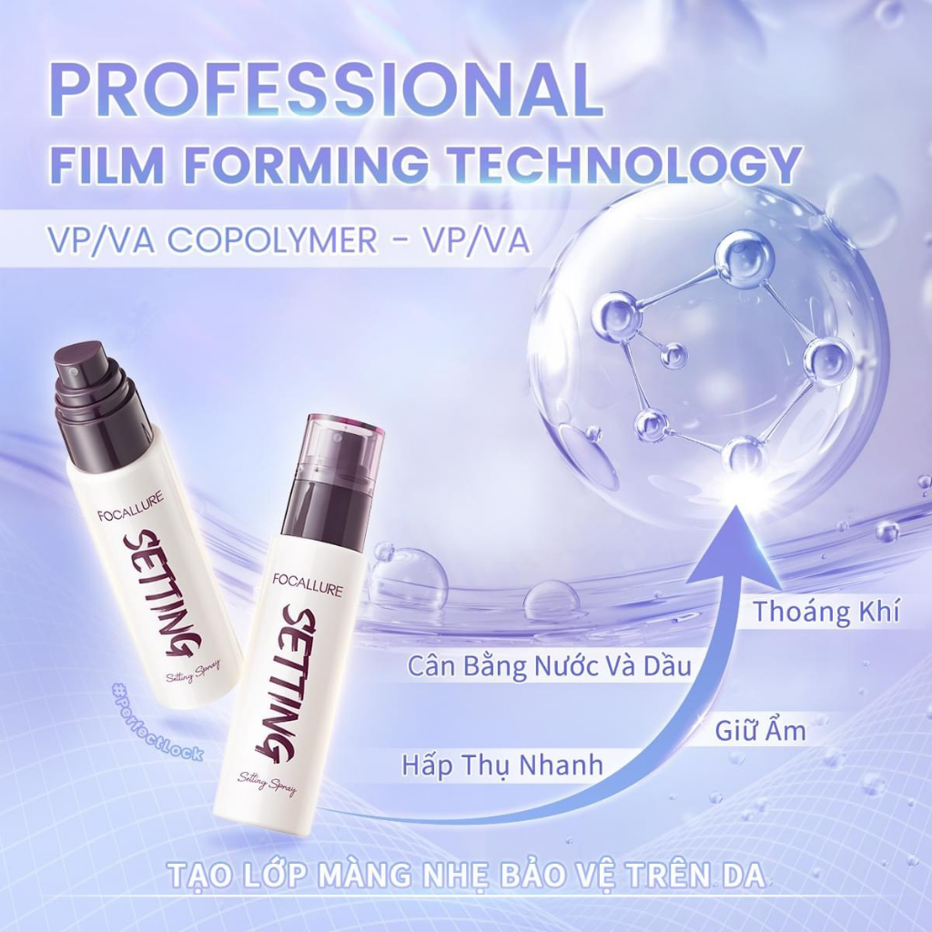 Chai Xịt Khoá Makeup Focallure PerfectLock Setting Spray Lâu Trôi 65g