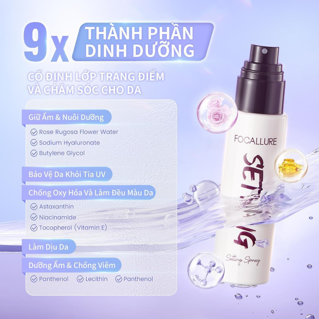 Chai Xịt Khoá Makeup Focallure PerfectLock Setting Spray Lâu Trôi 65g